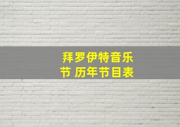 拜罗伊特音乐节 历年节目表